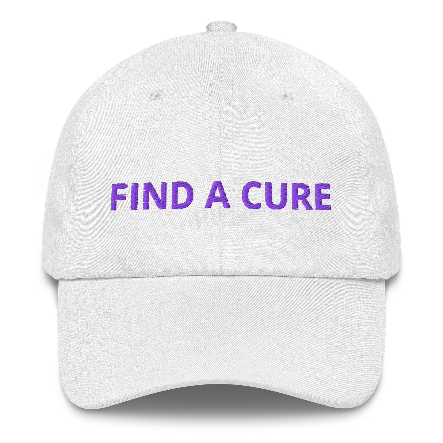 Alzheimers Awareness Clothing - White Hat "Find a Cure"