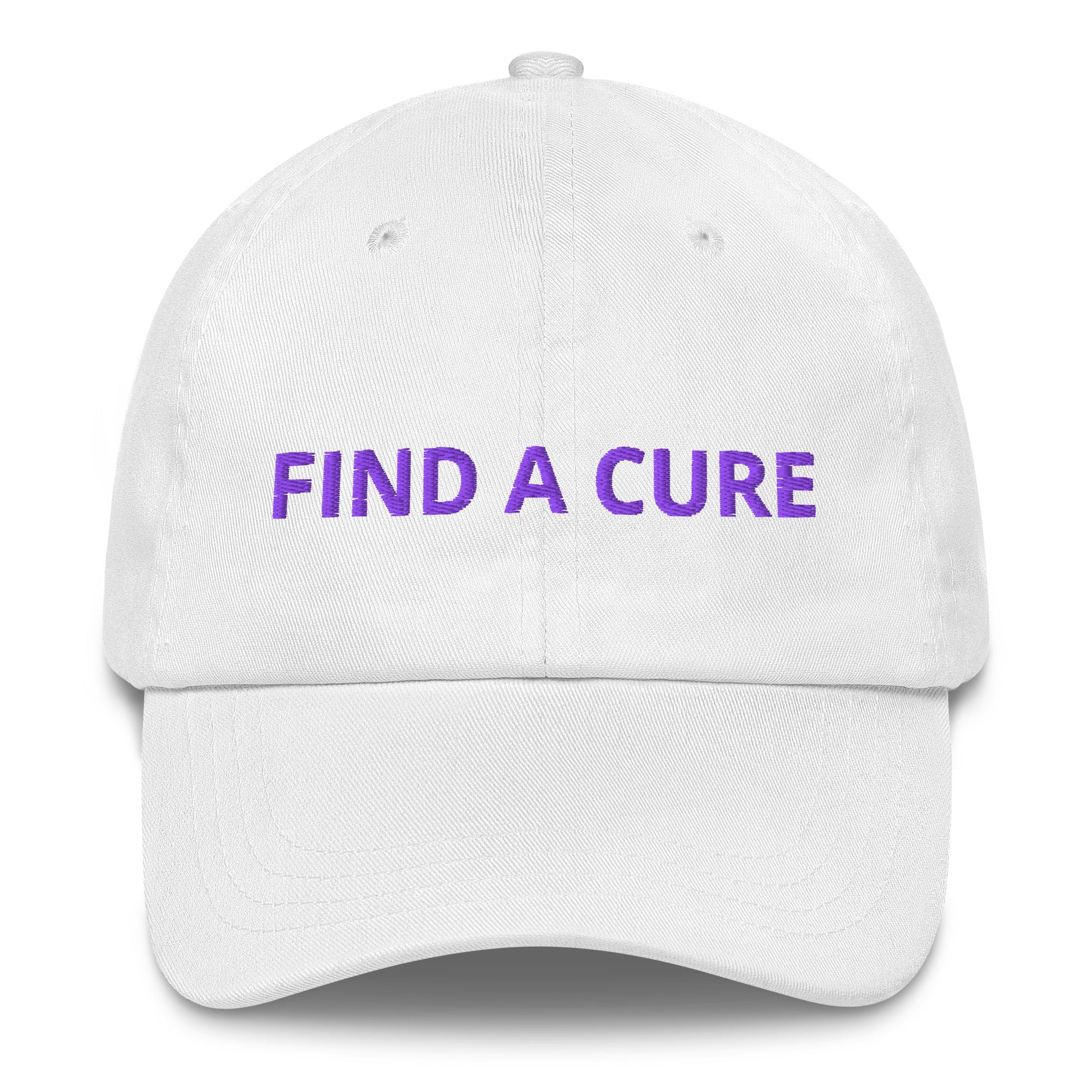 Alzheimers Awareness Clothing - White Hat "Find a Cure"