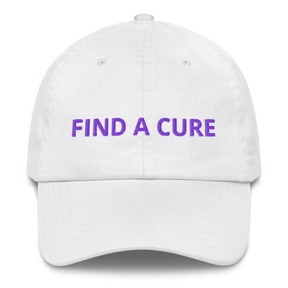 Alzheimers Awareness Clothing - White Hat "Find a Cure"