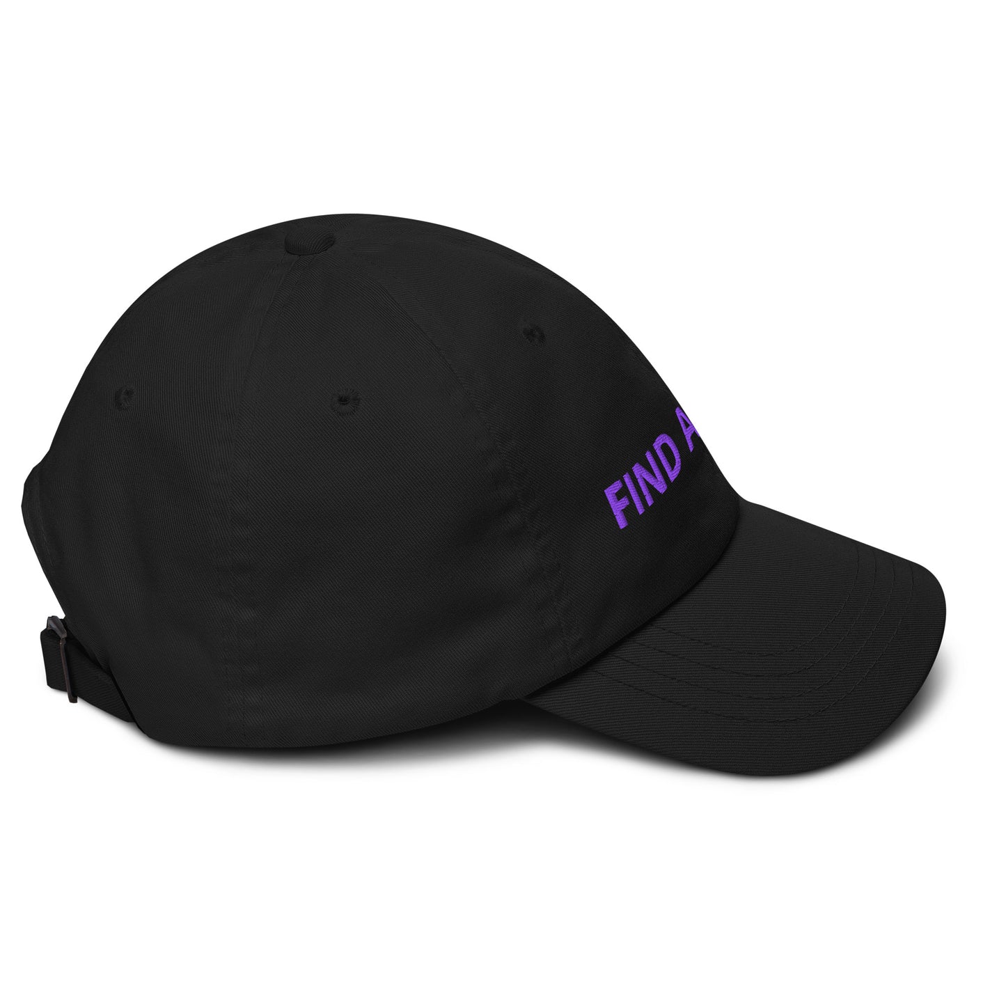 Alzheimers Awareness Clothing Black Cap Side