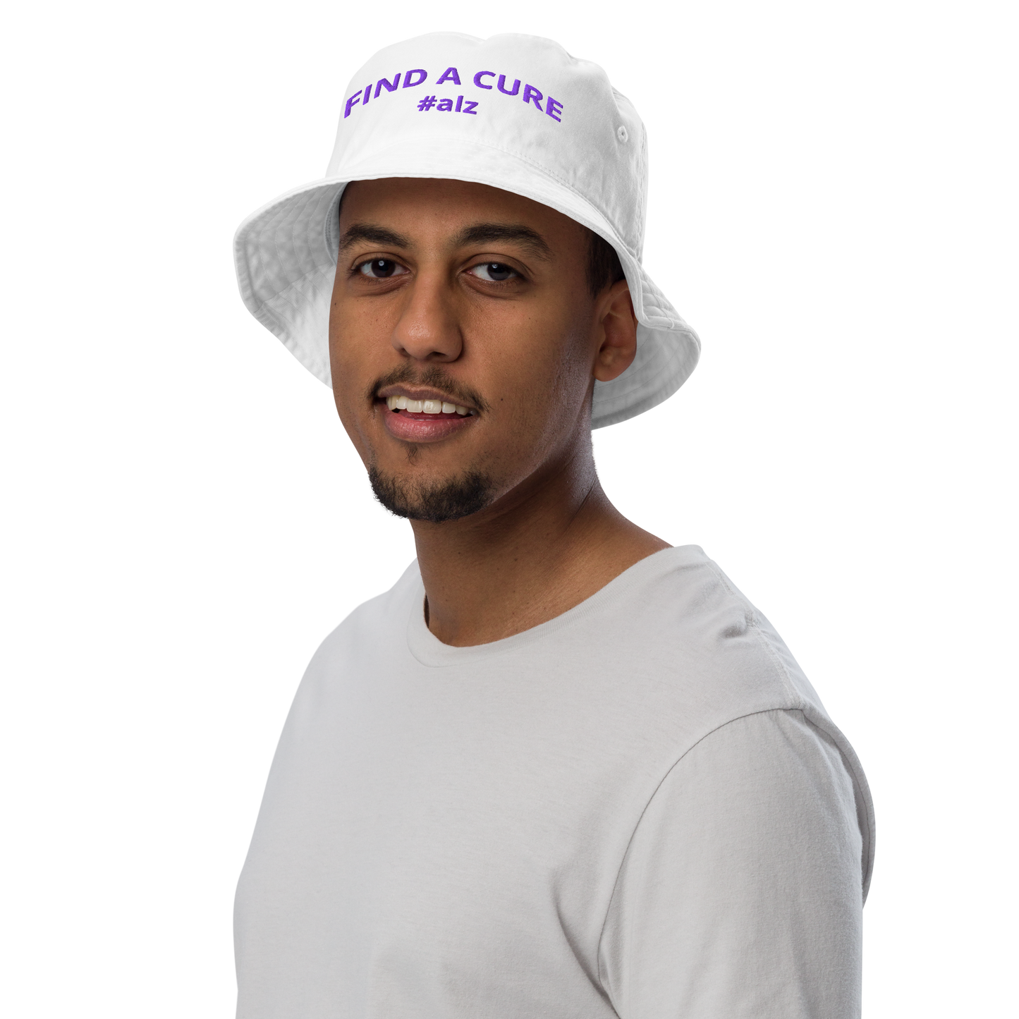 Alzheimers Awareness Clothing - White Bucket Hat