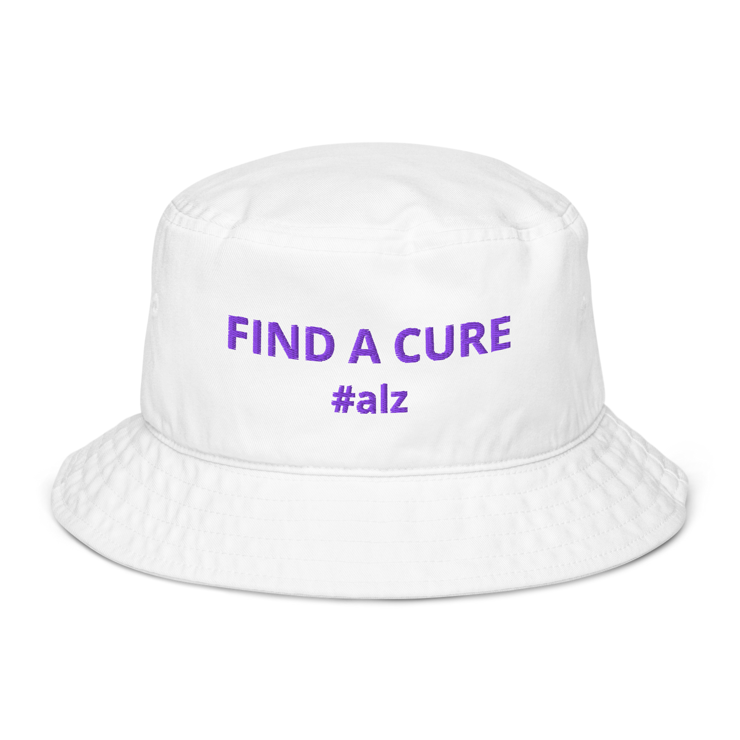 Alzheimer’s Awareness Clothing | Bucket Hat “Find a Cure” | Women’s Alzheimer’s Awareness Clothing Purple