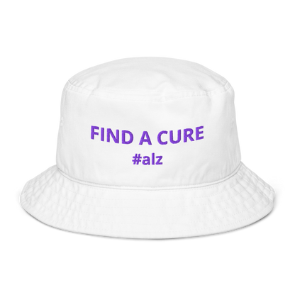 Alzheimer’s Awareness Clothing | Bucket Hat “Find a Cure” | Women’s Alzheimer’s Awareness Clothing Purple