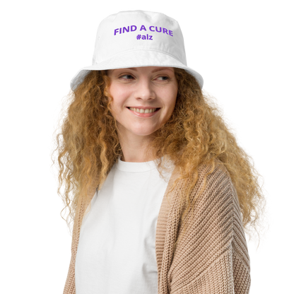Alzheimer’s Awareness Clothing | Bucket Hat “Find a Cure” | Women’s Alzheimer’s Awareness Clothing Purple